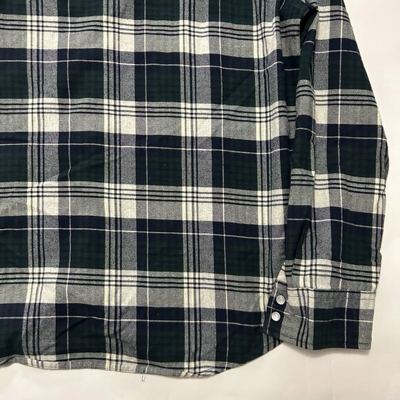 Vtg Levis Shirt Mens L Black Gray Plaid Western Pearl Snap Flannel Standard Fit - Picture 9 of 12